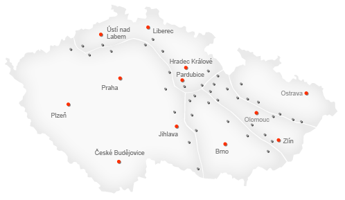 Mapa: Oblasti působnosti